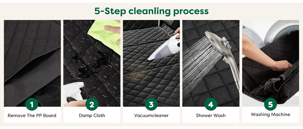 Heavy-Duty Dog Car Seat Cover & Back Seat Extender with Mesh Window, Quilted Fabric, Waterproof, 300 lbs Capacity - Ideal for SUVs and Trucks, Black, Seat Covers for Car