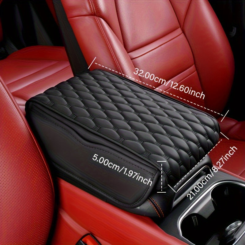 1pc Armrest Box Heightening Pad, Car Central Armrest Box Protection Pad, Car Center Control Premium Universal Elbow Support With Storage Bag