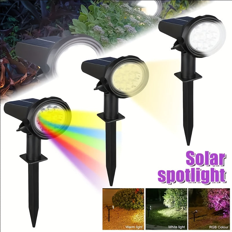 1/2pcs 7LED Solar Lamp -  IP44, Outdoor Environment Lighting, Solar Charging, Lithium Battery, 1200mAh, Plastic Structure, Semi-buried, Outdoor Lighting Solution - Modern Outdoor Lamp - Durable Plastic
