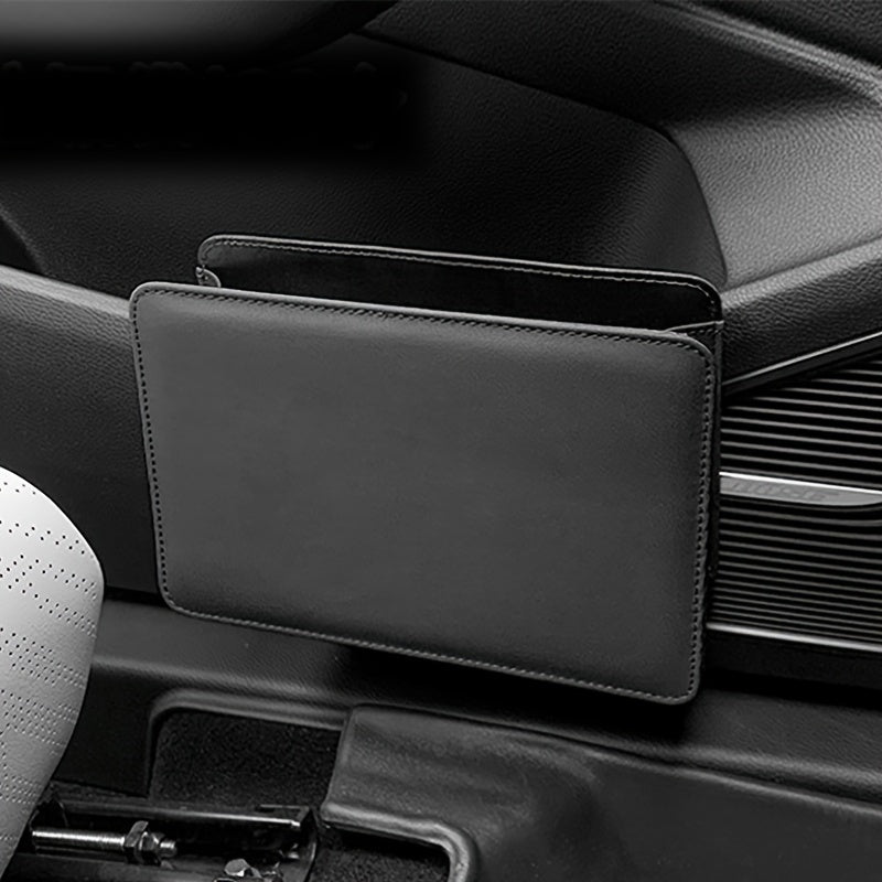 Foldable Car Trash Can & Storage Organizer - Faux Leather, Door-Mounted or Seat Back Hanging Design for Vehicle Interior Accessories