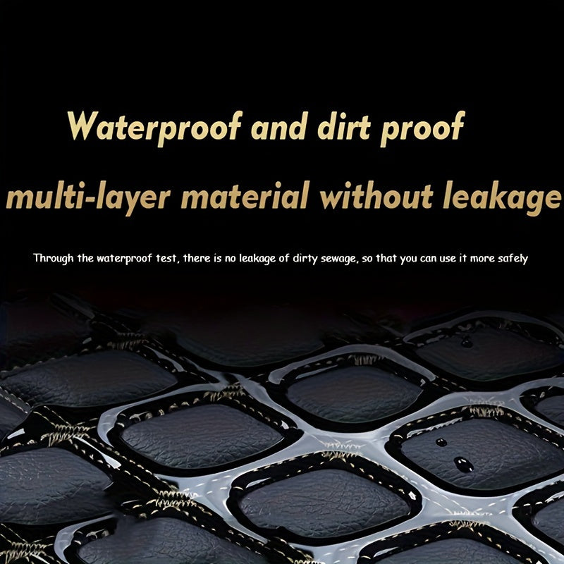 5-Piece Waterproof PU Leather Car Floor Mats Set - Durable, Stylish Simple Design for Men & Women - All-Weather Protection, Easy Clean, Enhance Car Interior Decor